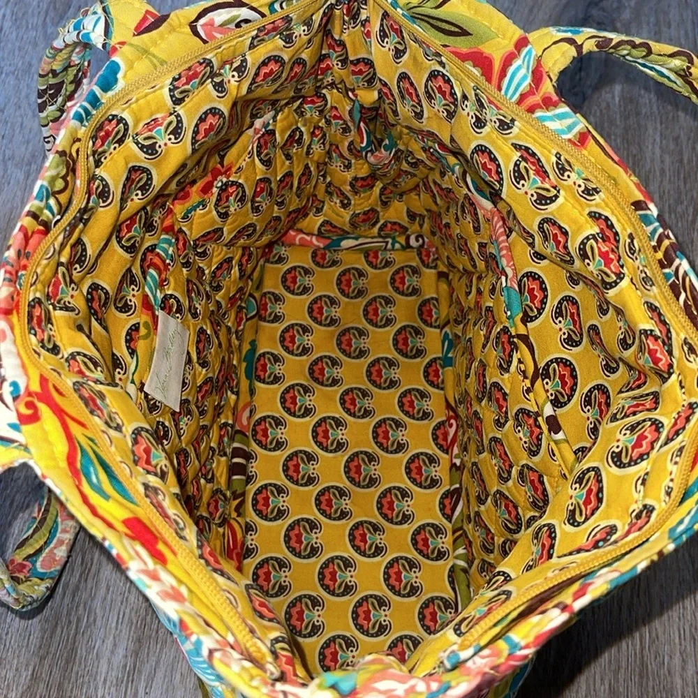Vera Bradley Yellow Paisley Shoulder Bag/Tote Bag